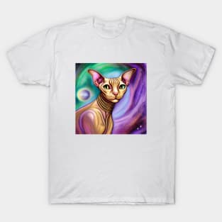 Sphynx Cat in Space T-Shirt